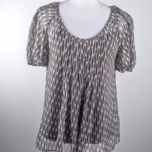 Banana Republic brown/white print top /sz 8